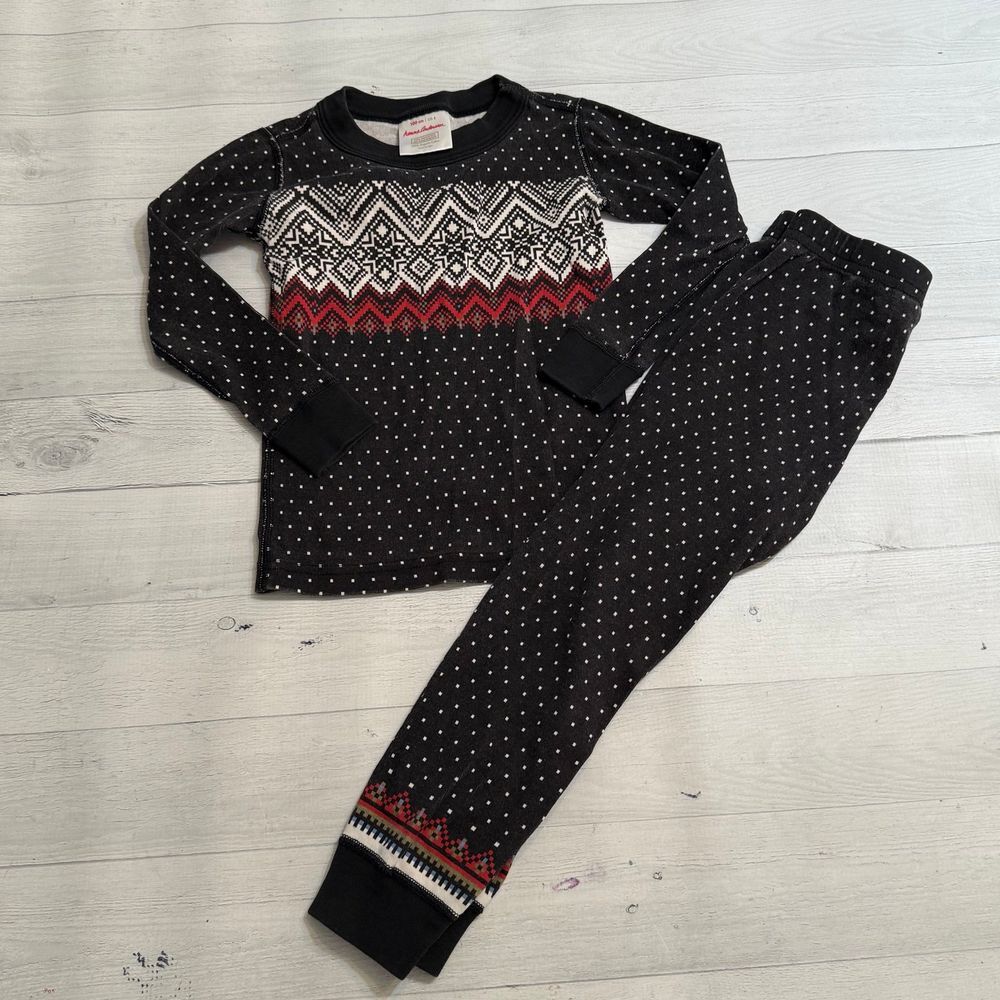 Hanna Andersson fair isle holiday long John pajamas 100/4